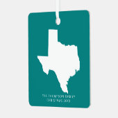 カップルの友人のためのギフトのクライアントテキサス州クリスマス メタルオーナメント (正面左)