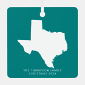 カップルの友人のためのギフトのクライアントテキサス州クリスマス メタルオーナメント (正面)