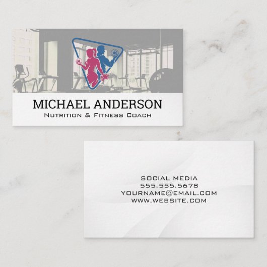 カップルの取り組み | フィットネスジム設備 名刺 (正面/裏面)