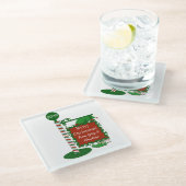 カップルの名前からのクリスマス小妖精や小人 ガラスコースター (アングル)