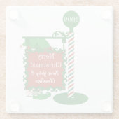 カップルの名前からのクリスマス小妖精や小人 ガラスコースター (裏面)