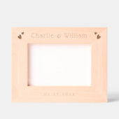 カップルの名前かわいいハート結婚のデート レーザー彫刻フレーム (正面)