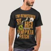 カップルの名前が背中に浮かぶ、おかしなハロウィンシャツ Tシャツ (正面)