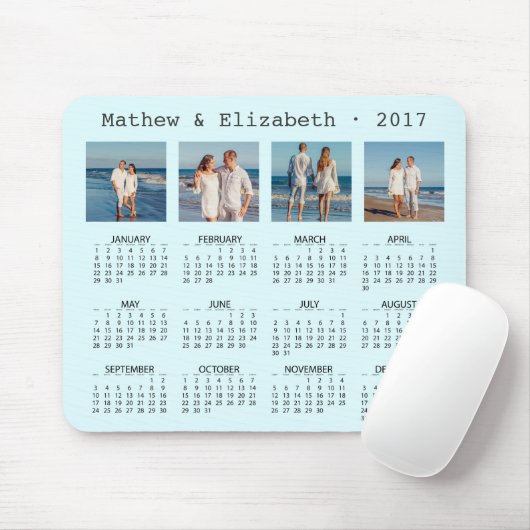 カップルの名前と写真 | 2017フォトカレンダー マウスパッド (マウス)