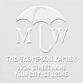 カップルの名前のアドレスにロマンチックなオープン傘