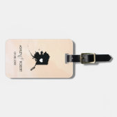 カップルの名前のアラスカの地図の結婚式の荷物のラベル ラゲッジタグ (正面横)