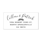 カップルの名前のスクリプエレガントト差出人住所 ラバースタンプ (インプリント)