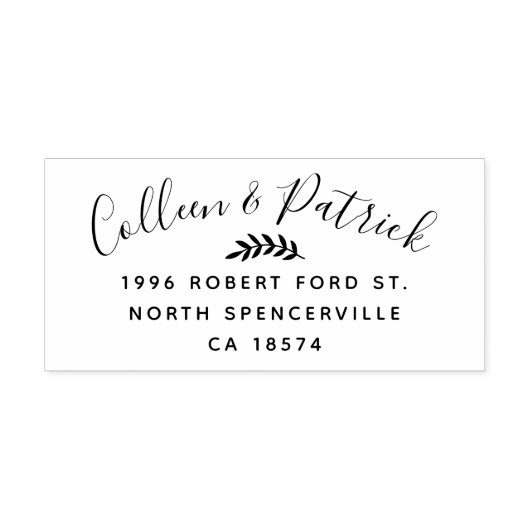 カップルの名前のスクリプエレガントト差出人住所 ラバースタンプ (インプリント)