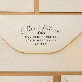 カップルの名前のスクリプエレガントト差出人住所 ラバースタンプ