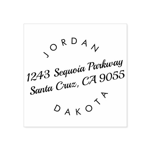 カップルの名前のスクリプモダント差出人住所 ラバースタンプ (インプリント)