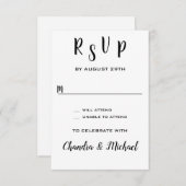 カップルの名前の応答結婚RSVPカードの追加 出欠カード (正面/裏面)