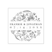 カップルの名前は日付を保存 |植物学エレガント学 ラバースタンプ (インプリント)