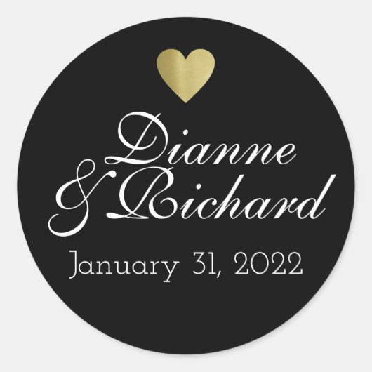 カップルの名前は黒 ラウンドシール (正面)