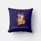 カップルの名前を写したかわいい手で描かれたカップル クッション (正面)