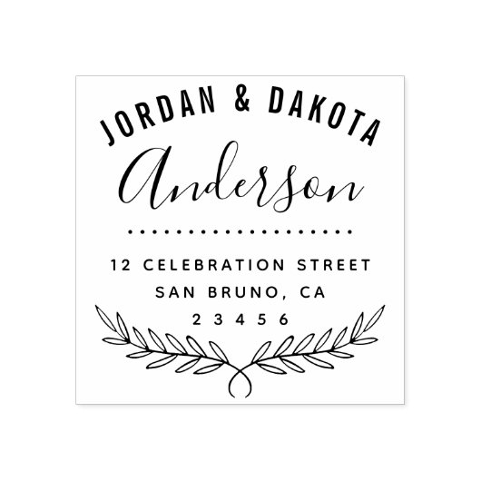 カップルの名前カスタム文字差出人住所 ラバースタンプ (インプリント)