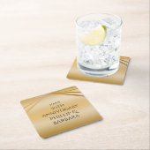 カップルの名前ゴールデン50周年エレガント スクエアペーパーコースター (インサイチュ)