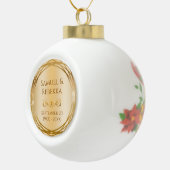 カップルの名前ゴールデン50周年結婚の贈り物 セラミックボールオーナメント (右)