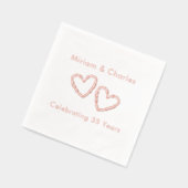 カップルの名前ハート35結婚周年 箔ナプキン (左)