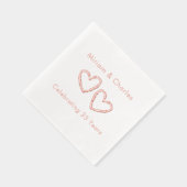 カップルの名前ハート35結婚周年 箔ナプキン (右)