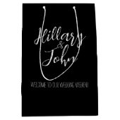 カップルの名前結婚の歓迎バッグ ミディアムペーパーバッグ (正面)