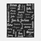 カップルの名前(他の40名まで) フリースブランケット (正面)