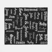 カップルの名前(他の40名まで) フリースブランケット (正面(横))