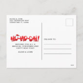 カップルの婚約した写真おもしろいのクリスマス シーズンポストカード (裏面)