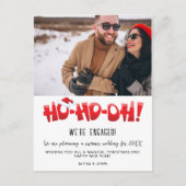 カップルの婚約した写真おもしろいのクリスマス シーズンポストカード (正面)