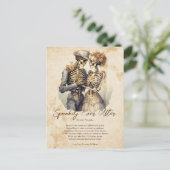 カップルの恋の後に不気味なヴィンテージハロウィーン ポストカード (スタンド正面)