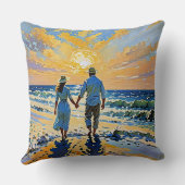 カップルの愛でビーチ-装飾用クッション クッション (裏面)