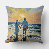 カップルの愛でビーチ-装飾用クッション クッション (正面)