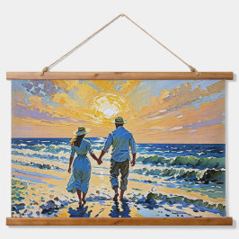 カップルの愛のビーチ – ウォールタペストリー