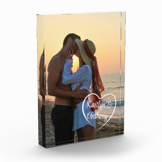 カップルの愛ハートの写真名 フォトブロック (左)