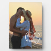 カップルの愛ハートの写真名 フォトプラーク (正面)