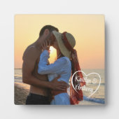 カップルの愛ハートの写真名 フォトプラーク (正面)