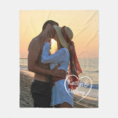 カップルの愛ハートの写真名 フリースブランケット (正面)