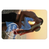 カップルの愛ハートの写真名 マグネット (横)