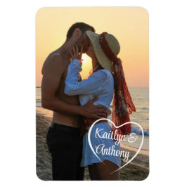 カップルの愛ハートの写真名 マグネット