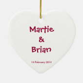 カップルの愛(パーソナライズ) -ハートオーナメント セラミックオーナメント (裏面)