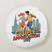 カップルの感謝の日 ラウンドクッション (裏面)