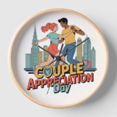 カップルの感謝の日 壁時計 (正面)