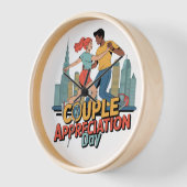 カップルの感謝の日 壁時計 (傾斜)