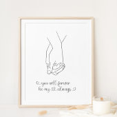 カップルの手の線のアート ポスター