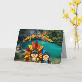カップルの折り紙グリーティングカード カード (黄色い花)