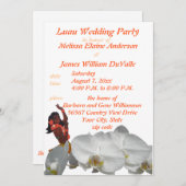 カップルの招待状のためのルアウ(ハワイ式宴会)の結婚披露宴 招待状 (正面/裏面)