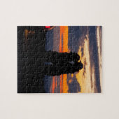 カップルの接吻を用いる日没のEl Camino ジグソーパズル (横)