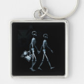 カップルの旅行のX線の視野の骨組-青 キーホルダー (正面)