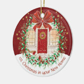 カップルの最初のクリスマスニューホーム、2つのロビン セラミックオーナメント (左)