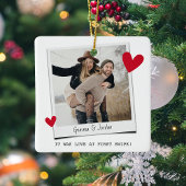 カップルの最初のスワイプ'オンラインデートすること セラミックオーナメント