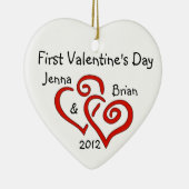 カップルの最初のバレンタインデーオーナメント セラミックオーナメント (右)